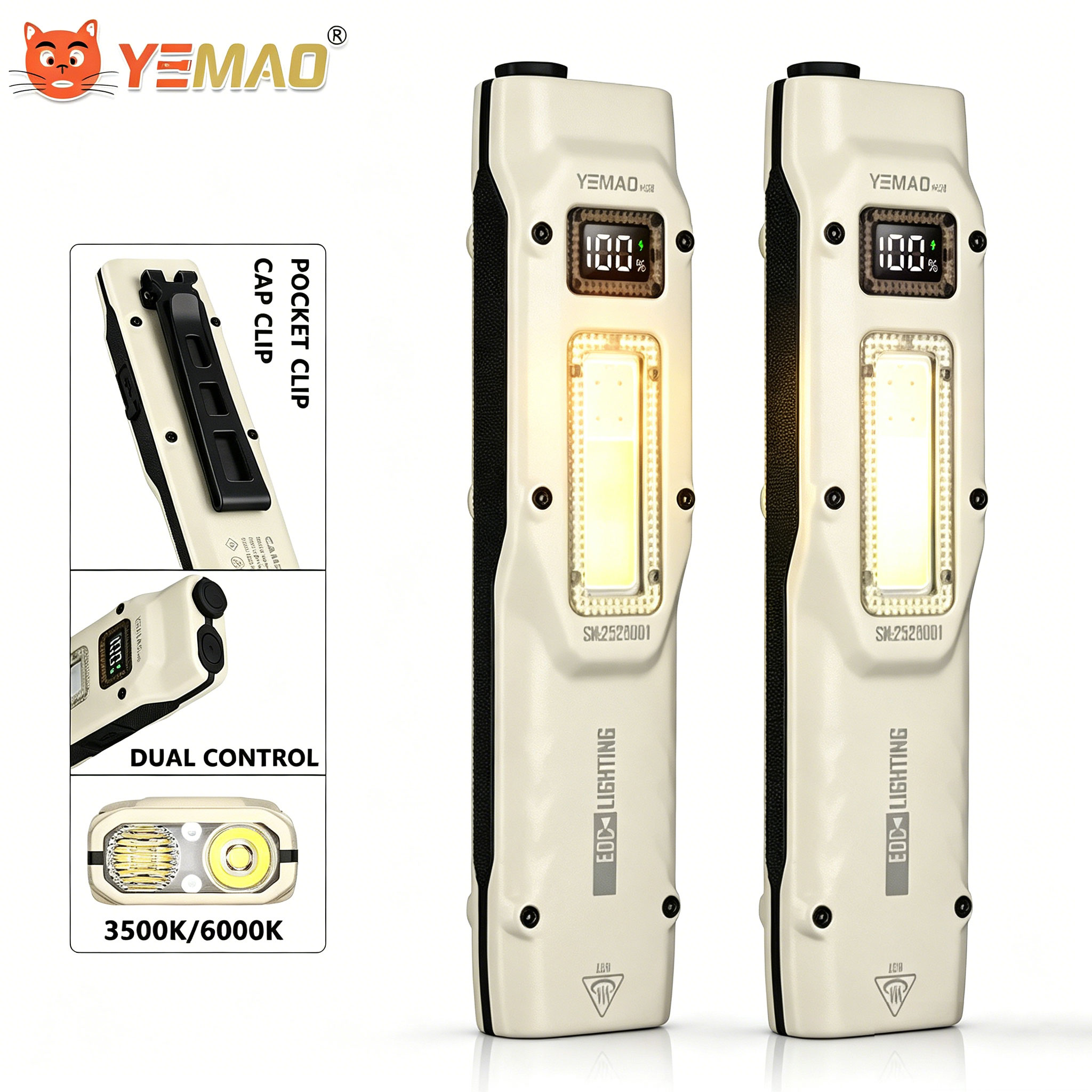 Tactical Flashlight Rechargeable - Tragbare 880LM YEMAO M28 Ultradünne taktische