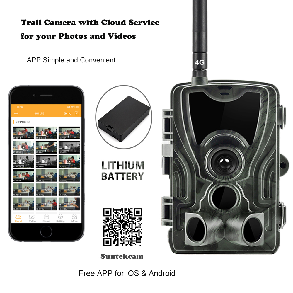 Outdoor Hunting Video Camera - 4G APP-gesteuerte Wildkamera HC801PRO-LI mit Cloud-Service,
