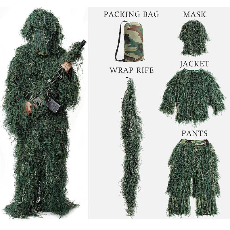Ghillie Suit Woodland - 5Pcs Erwachsene Ghillie Anzug Kinder Hunter