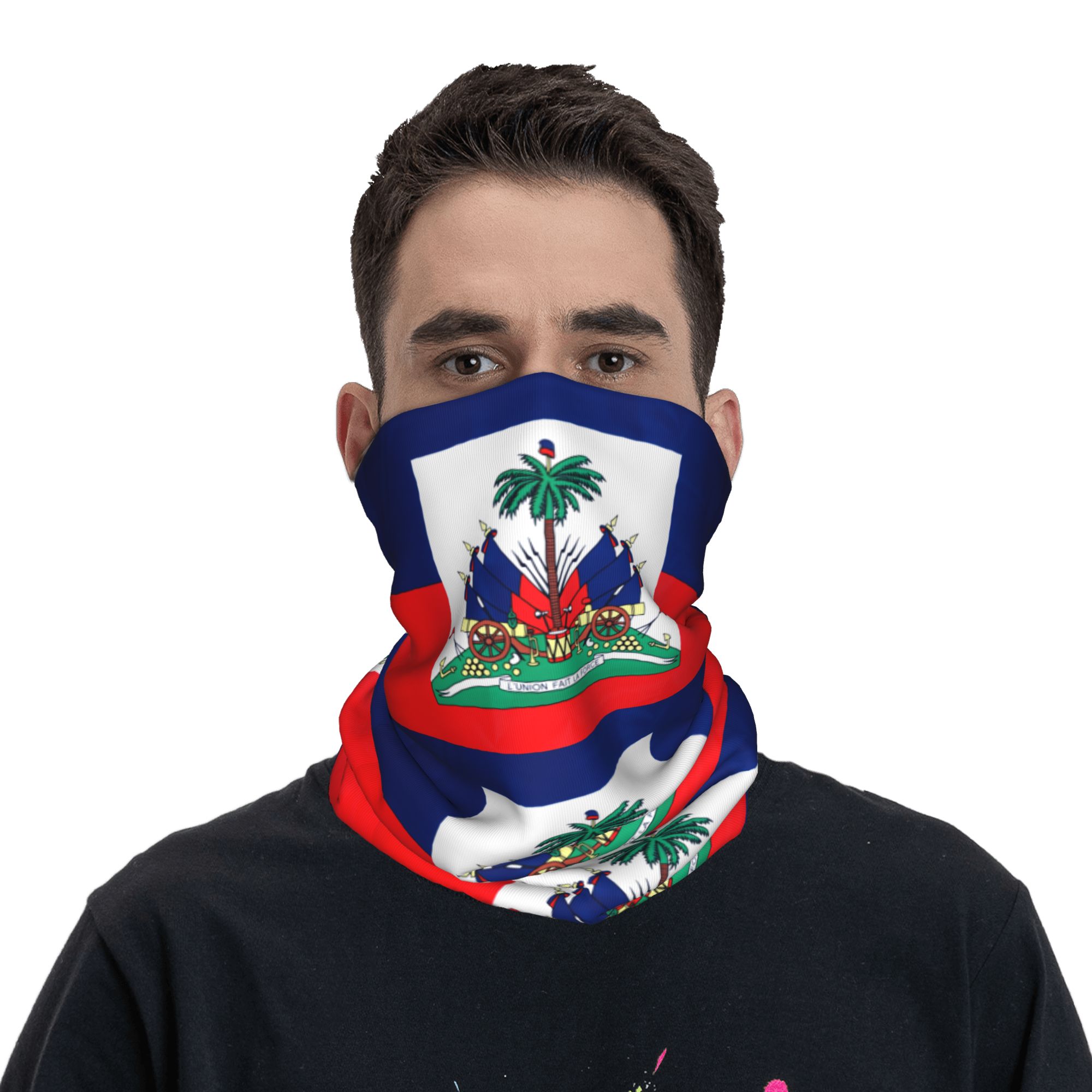 Outdoor Hunting Prints - Outdoor-Sport Balaclava mit Haiti-Flagge, Fahrradmaske, Weiche