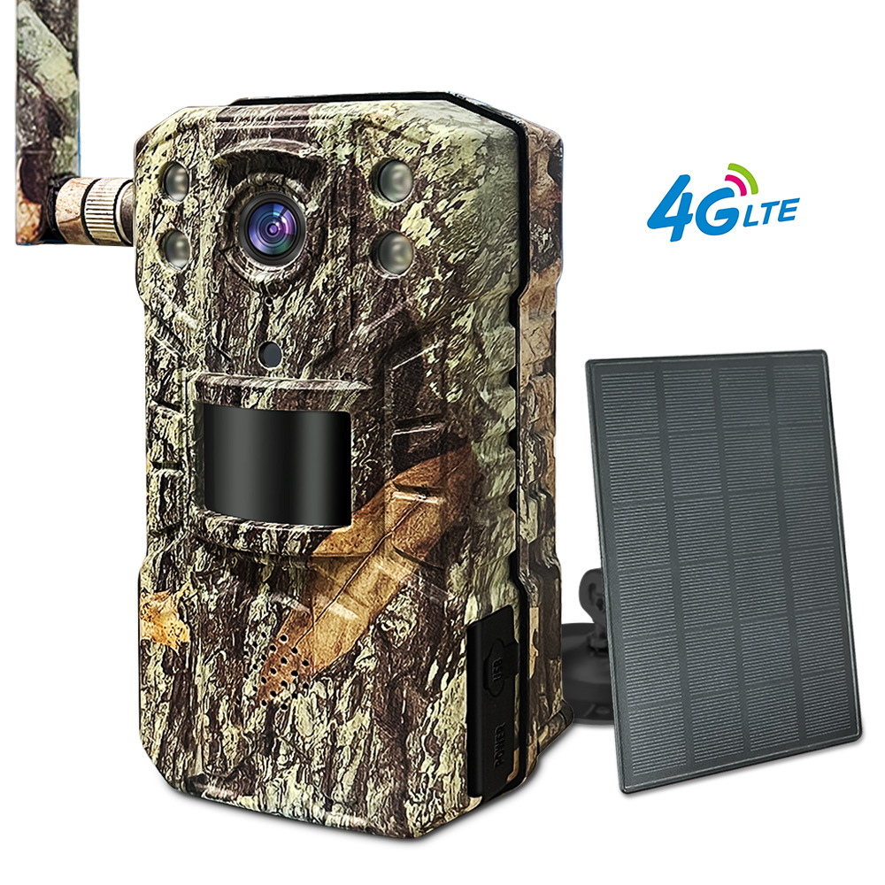 Outdoor Hunting Video Camera - 4G LTE Solar-Wildkamera mit EU-Stecker, 14MP,