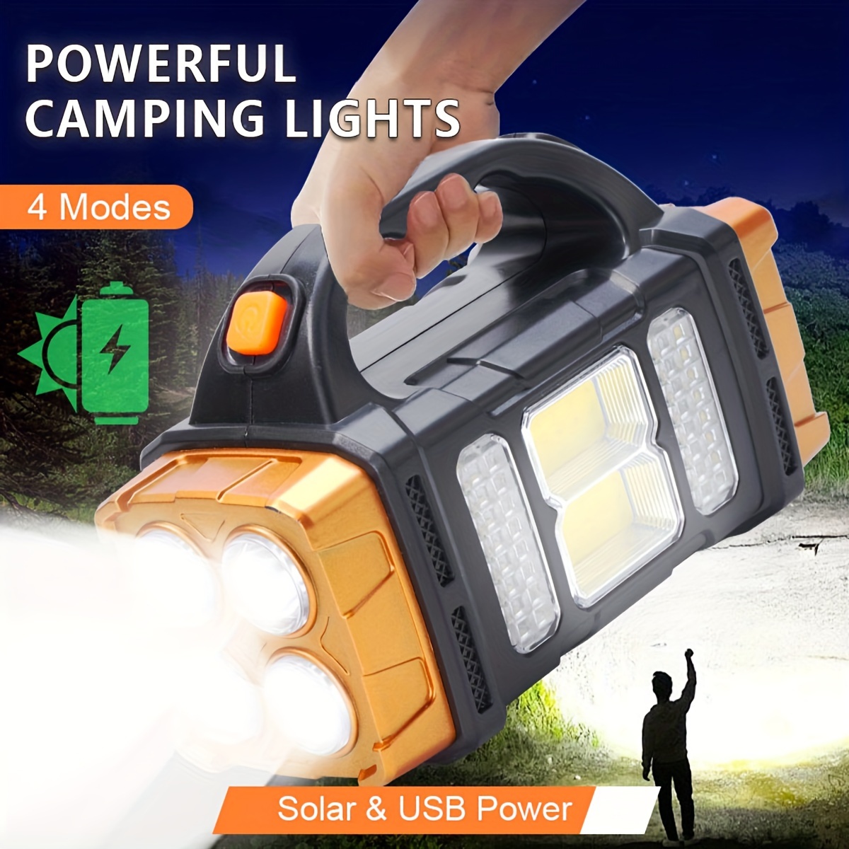Tactical Flashlight Rechargeable - Neue verbesserte wiederaufladbare Hochleistungs-Solar-LED-Taschenlampe mit Powerbank,