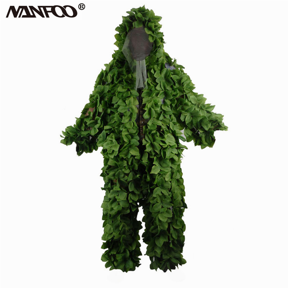 Ghillie Suit Woodland - Klebrige Blume Bionic Camouflage Blätter Grüne
