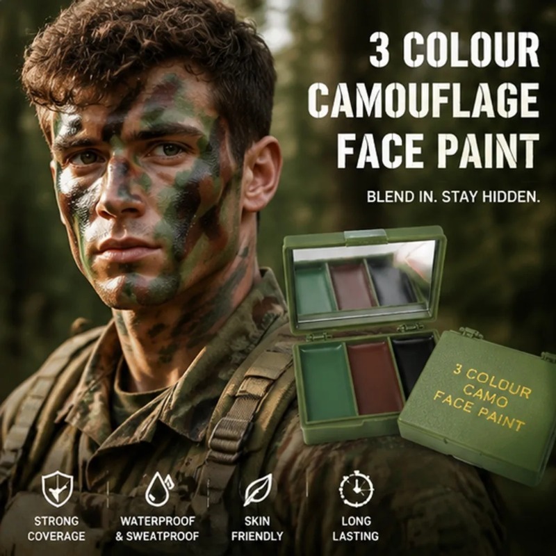 3 Farben Tarnfarben-Gesichtsma – Camo Face Paint Bewertung und Preis