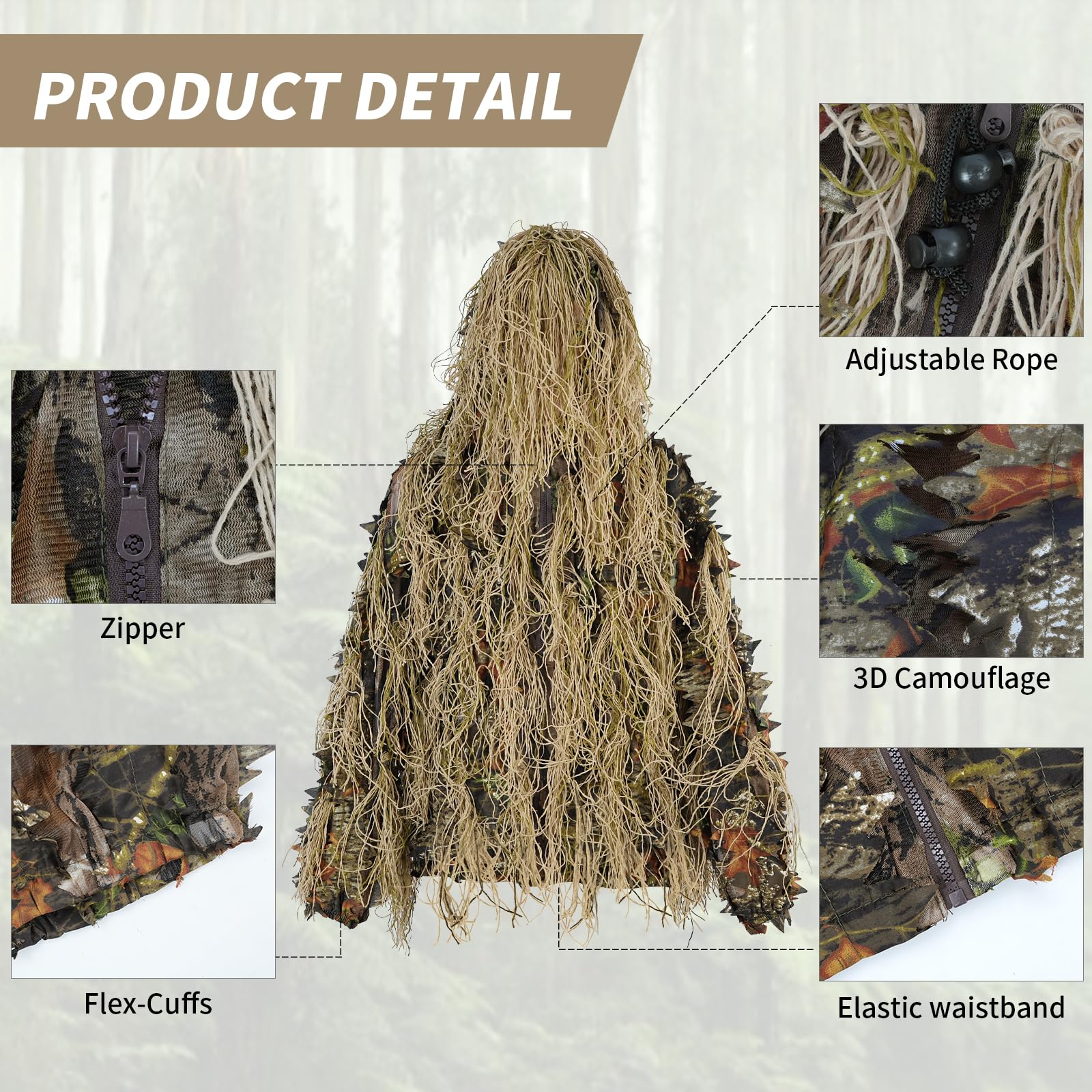 JOAXOR Ghillie Anzug Gilly Jag – Ghillie Suit Woodland Bewertung und Preis