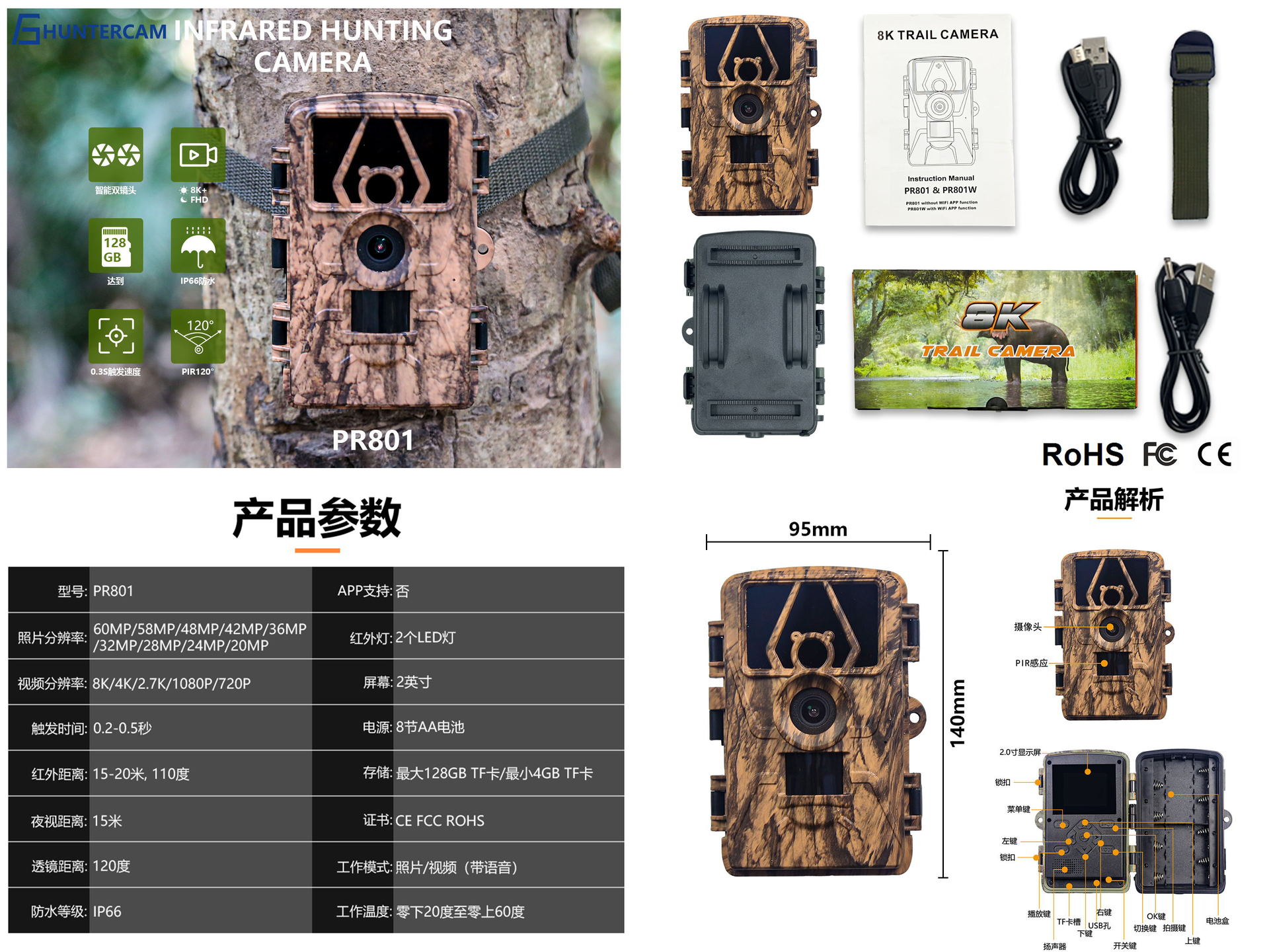 PR801W Ultra Clear 8K Video 60 – Outdoor Hunting Video Camera Bewertung und Preis