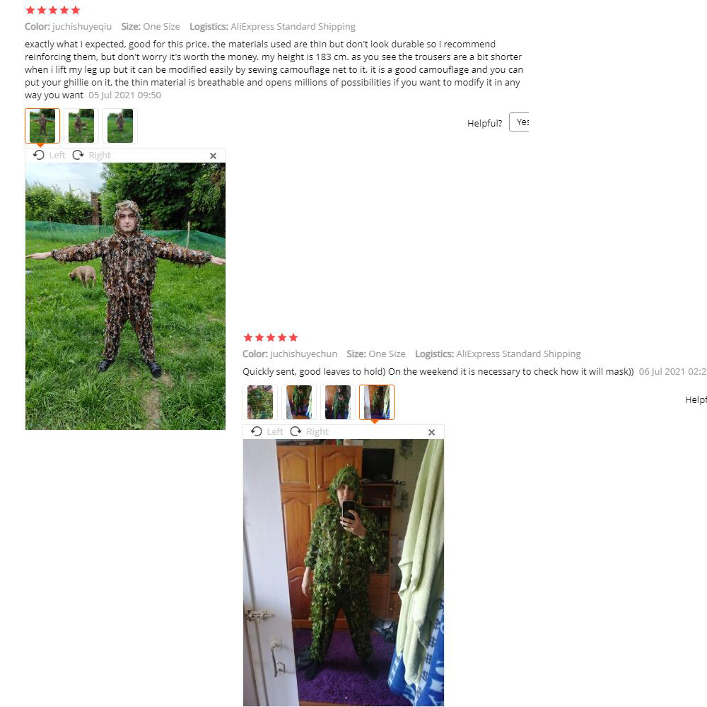 Neu-Sticky Flower Bionic Leave – Ghillie Suit Woodland Bewertung und Preis